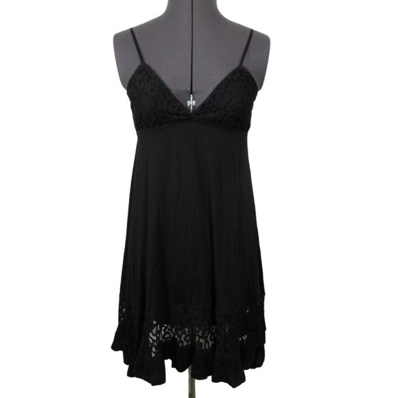 Wendy Glez black lace triangle chemise negligee - Picture 1 of 12